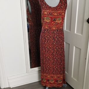 Vintage 90s Marie Claire rayon bohochic,festival, hippie, Lagenlook Maxi dress.M